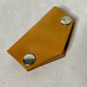 Leather Key Cover - Snap Button Closure - Brown
